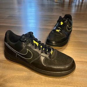Nike Air Force 1 Black Athletic Sneaker Men 12